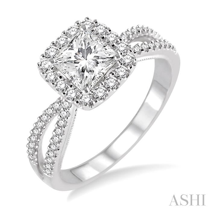 1/4 Ctw Diamond Semi-Mount Engagement Ring in 14K White Gold
