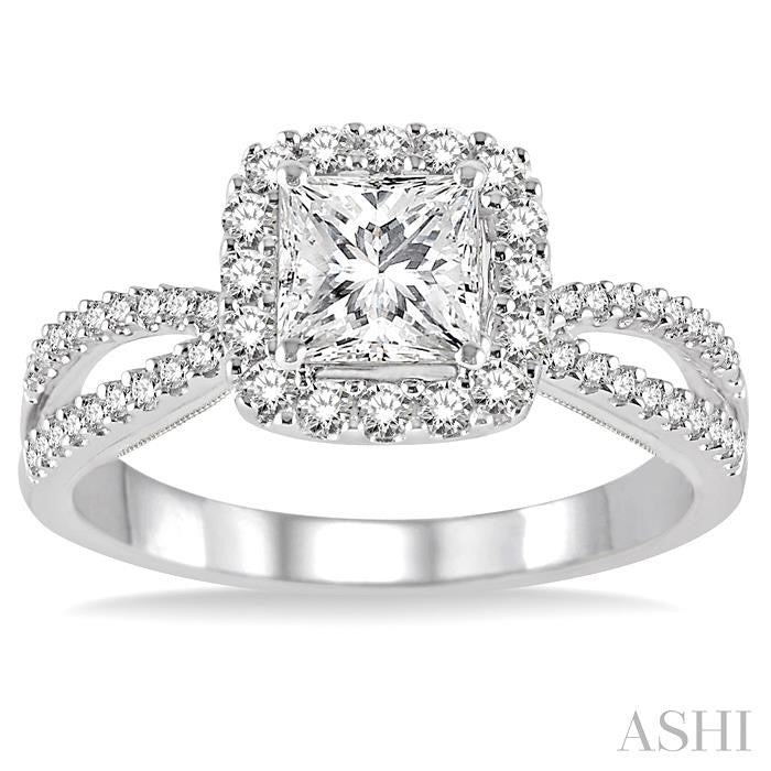 1/4 Ctw Diamond Semi-Mount Engagement Ring in 14K White Gold
