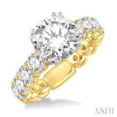 2 Ctw Diamond Semi-Mount Engagement Ring in 14K Yellow and White Gold