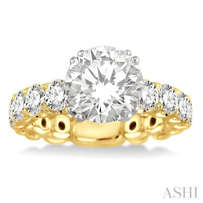 2 Ctw Diamond Semi-Mount Engagement Ring in 14K Yellow and White Gold