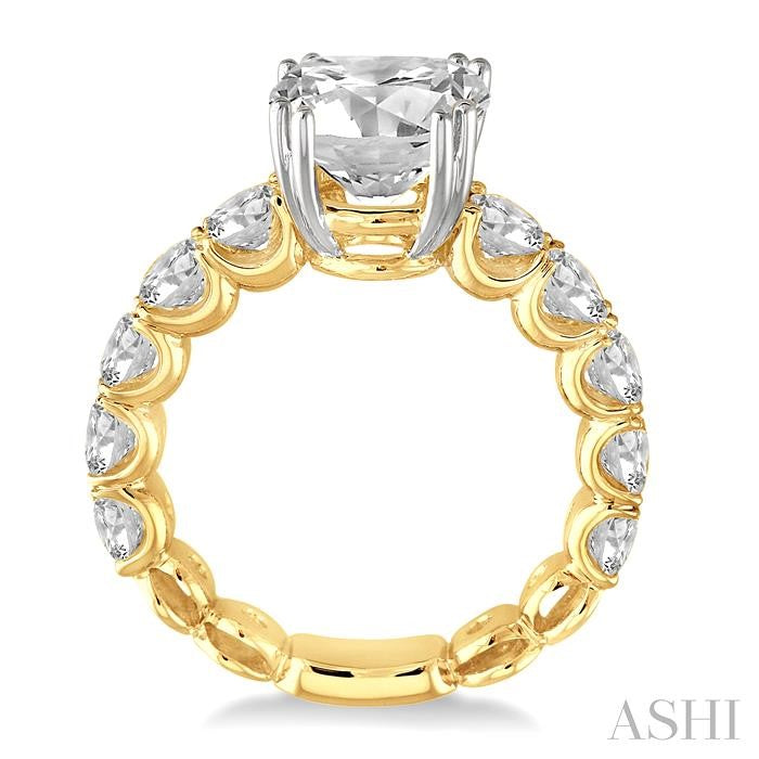 2 Ctw Diamond Semi-Mount Engagement Ring in 14K Yellow and White Gold