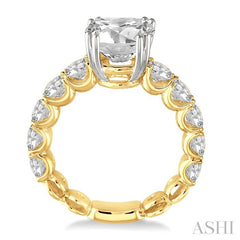 2 Ctw Diamond Semi-Mount Engagement Ring in 14K Yellow and White Gold