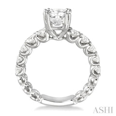 1 Ctw Diamond Semi-Mount Engagement Ring in 14K White Gold