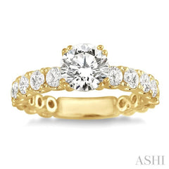 1 Ctw Diamond Semi-Mount Engagement Ring in 14K Yellow Gold