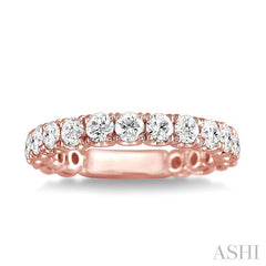 3/4 Ctw Round Cut Diamond Wedding Band in 14K Rose Gold