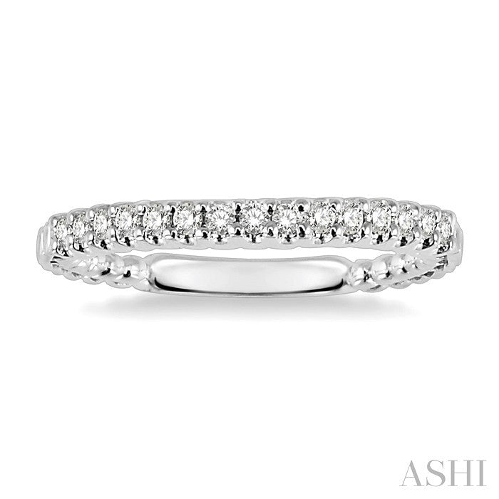 1/4 Ctw Round Cut Diamond Matching Wedding Band in 14K White Gold