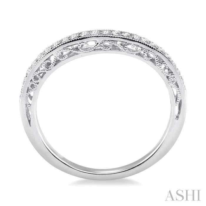 1/5 Ctw Round Cut Diamond Wedding Band in 18K White Gold