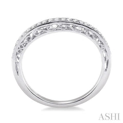 1/5 Ctw Round Cut Diamond Wedding Band in 18K White Gold