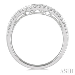 1/5 Ctw Arched Round Cut Diamond Wedding Band in 14K White Gold