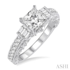 5/8 Ctw Diamond Semi-Mount Engagement Ring in 14K White Gold