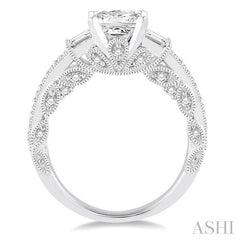 5/8 Ctw Diamond Semi-Mount Engagement Ring in 14K White Gold