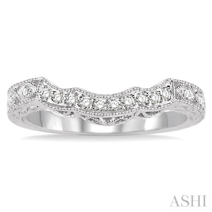 1/6 Ctw Round Cut Diamond Wedding Band in 14K White Gold
