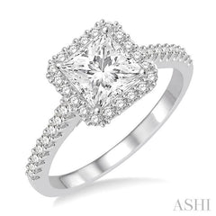 3/8 Ctw Round Cut Diamond Semi-Mount Engagement Ring in 14K White Gold