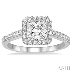 3/8 Ctw Round Cut Diamond Semi-Mount Engagement Ring in 14K White Gold