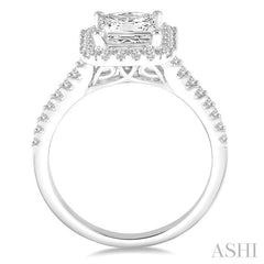 3/8 Ctw Round Cut Diamond Semi-Mount Engagement Ring in 14K White Gold