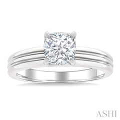 1/20 Ctw Cushion Shape Semi-Mount Diamond Engagement Ring in 14K White Gold