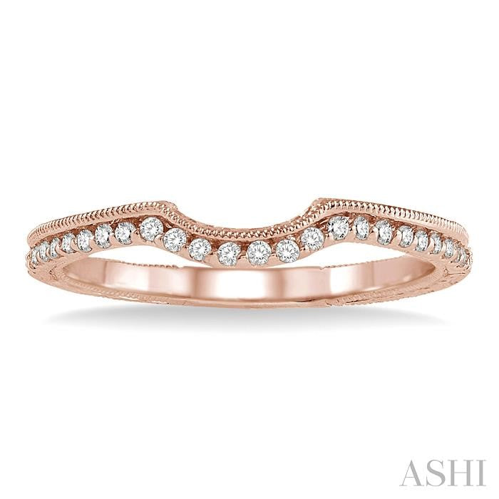 1/8 Ctw Round Cut Diamond Wedding Band in 14K Rose Gold