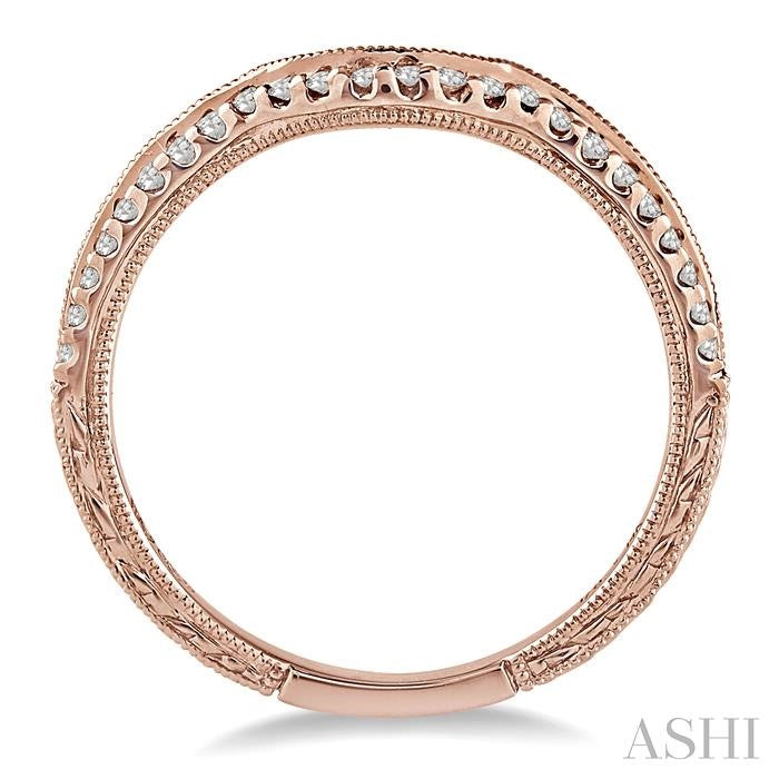 1/8 Ctw Round Cut Diamond Wedding Band in 14K Rose Gold