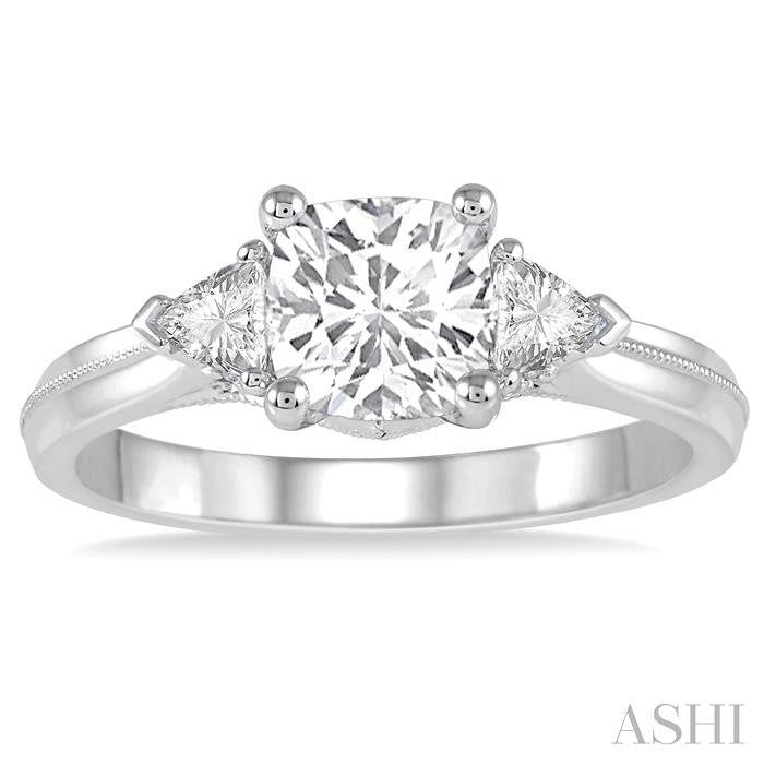 1/3 Ctw Diamond Semi-Mount Engagement Ring in 14K White Gold