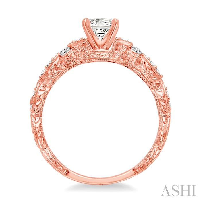 1/6 Ctw Diamond Semi-Mount Engagement Ring in 14K Rose Gold