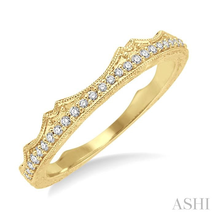 1/10 Ctw Round Cut Diamond Wedding Band in 14K Yellow Gold