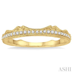 1/10 Ctw Round Cut Diamond Wedding Band in 14K Yellow Gold