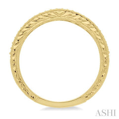 1/10 Ctw Round Cut Diamond Wedding Band in 14K Yellow Gold