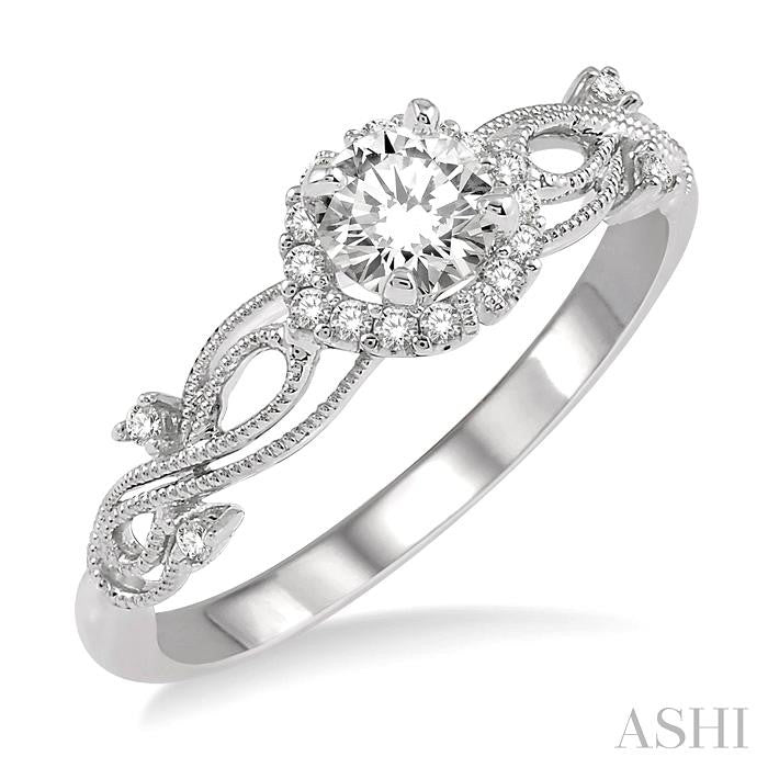 1/10 Ctw Diamond Semi-Mount Engagement Ring in 14K White Gold