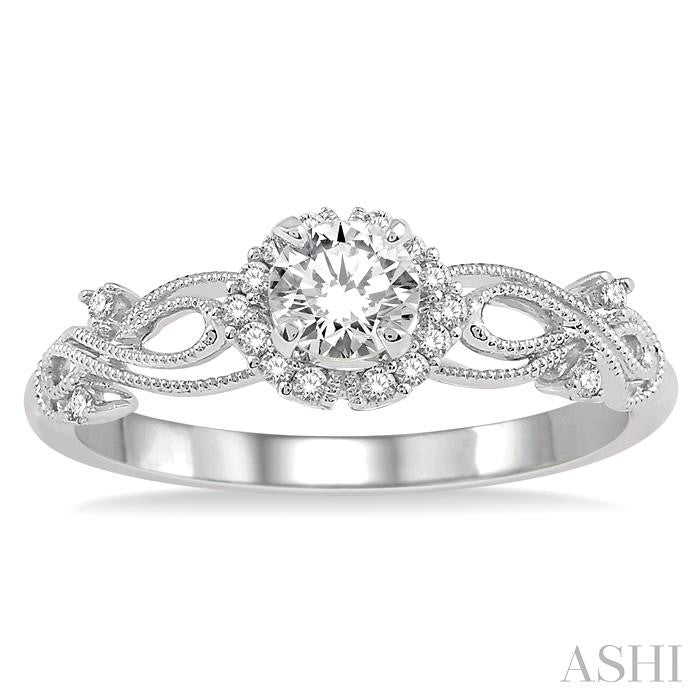 1/10 Ctw Diamond Semi-Mount Engagement Ring in 14K White Gold