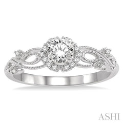 1/10 Ctw Diamond Semi-Mount Engagement Ring in 14K White Gold