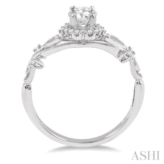 1/10 Ctw Diamond Semi-Mount Engagement Ring in 14K White Gold