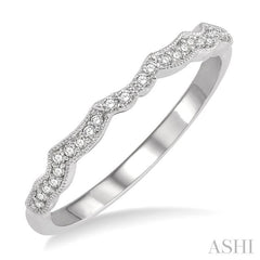 1/10 Ctw Round Cut Diamond Wedding Band in 14K White Gold