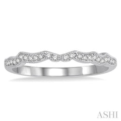 1/10 Ctw Round Cut Diamond Wedding Band in 14K White Gold