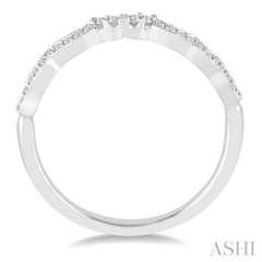 1/10 Ctw Round Cut Diamond Wedding Band in 14K White Gold