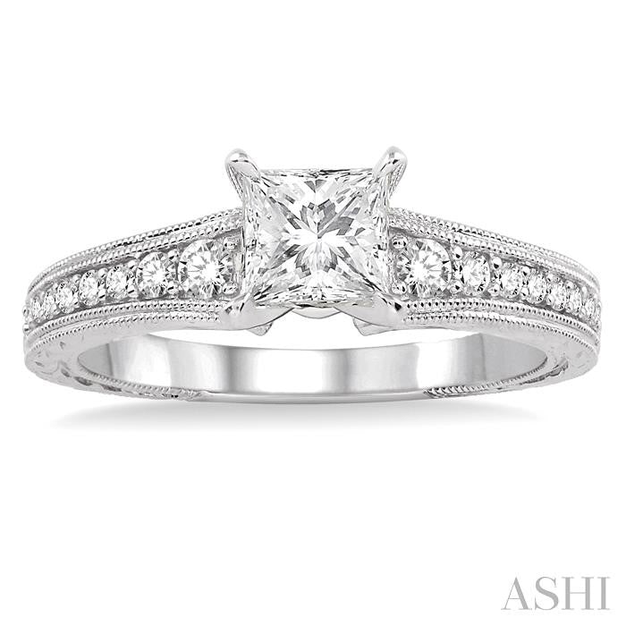 1/4 Ctw Diamond Semi-Mount Engagement Ring in 14K White Gold