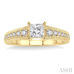 1/4 Ctw Diamond Semi-Mount Engagement Ring in 14K Yellow Gold