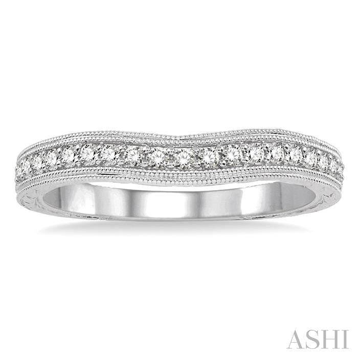 1/5 Ctw Round Cut Diamond Wedding Band in 14K White Gold
