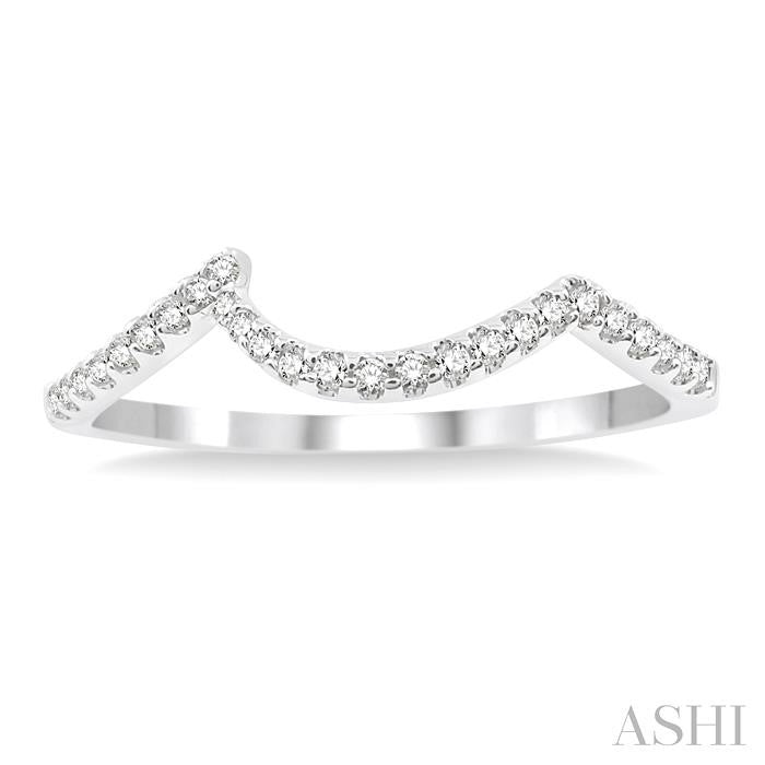 1/10 Ctw Round Cut Diamond Wedding Band in 14K White Gold