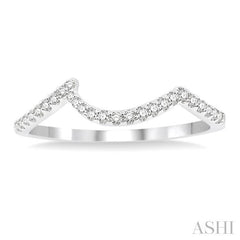1/10 Ctw Round Cut Diamond Wedding Band in 14K White Gold