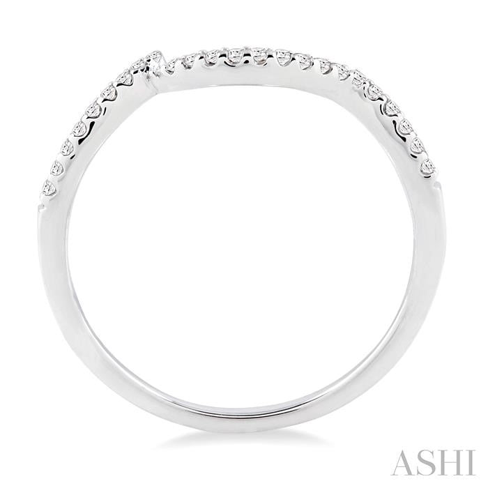 1/10 Ctw Round Cut Diamond Wedding Band in 14K White Gold