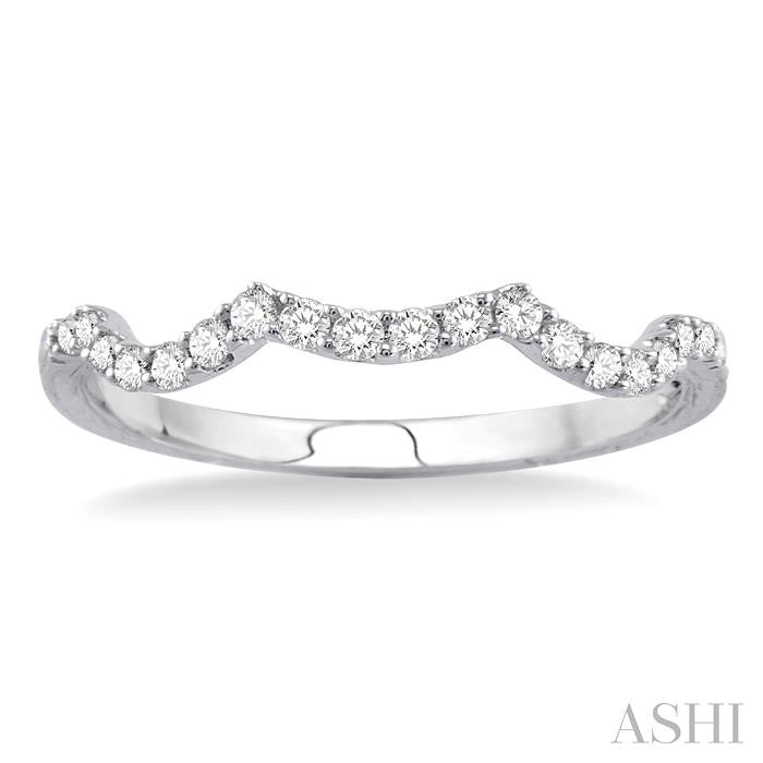 1/5 Ctw Round Cut Diamond Wedding Band in 14K White Gold