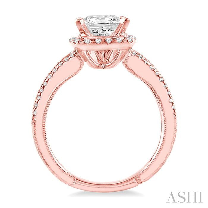 1/2 Ctw Diamond Semi-Mount Engagement Ring in 14K Rose Gold