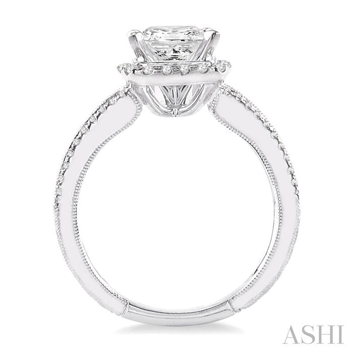 1/2 Ctw Diamond Semi-Mount Engagement Ring in 14K White Gold