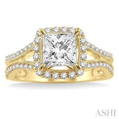 1/2 Ctw Diamond Semi-Mount Engagement Ring in 14K Yellow Gold
