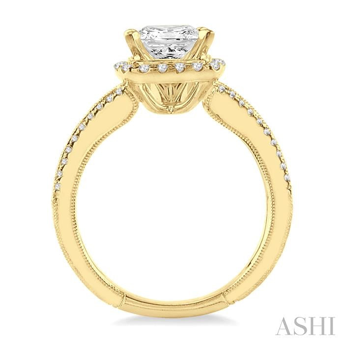 1/2 Ctw Diamond Semi-Mount Engagement Ring in 14K Yellow Gold