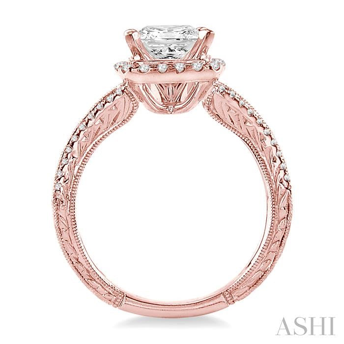 1/2 Ctw Diamond Semi-Mount Engagement Ring in 14K Rose Gold