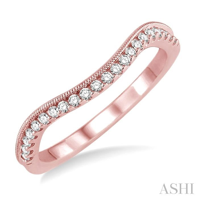 1/5 Ctw Round Cut Diamond Wedding Band in 14K Rose Gold