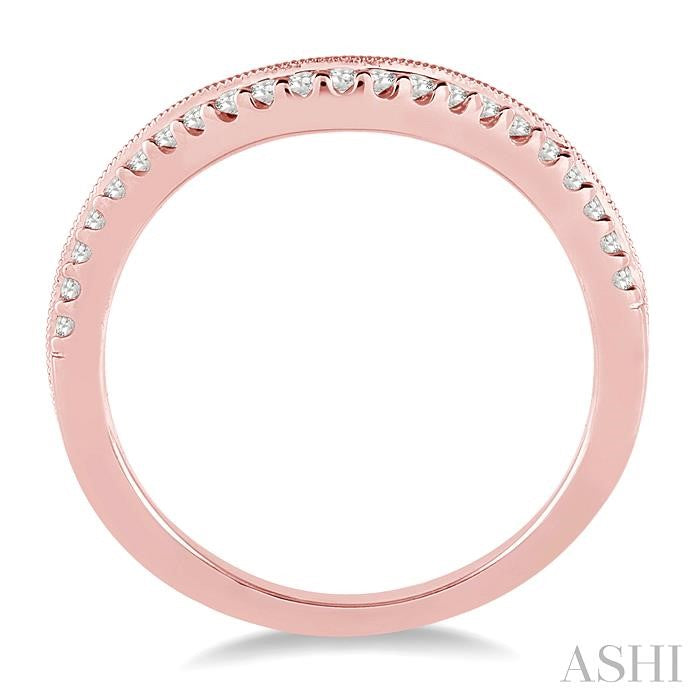 1/5 Ctw Round Cut Diamond Wedding Band in 14K Rose Gold