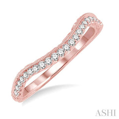 1/5 Ctw Round Cut Diamond Wedding Band in 14K Rose Gold