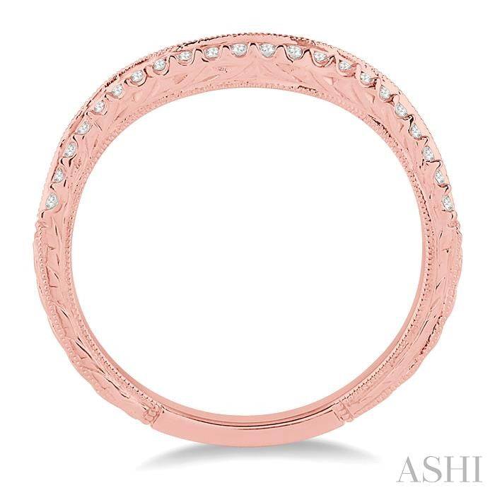 1/5 Ctw Round Cut Diamond Wedding Band in 14K Rose Gold